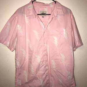 American Eagle - Pink Lightning Bolt Button Up